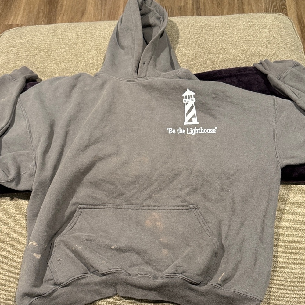 Gildan Gray Hoodie with Lighthouse Motif